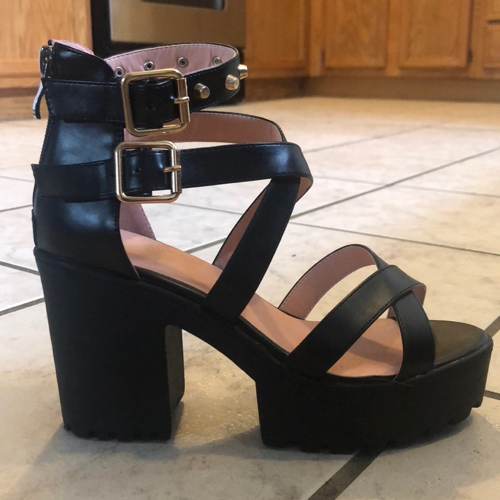 Chunky platform heel sandals